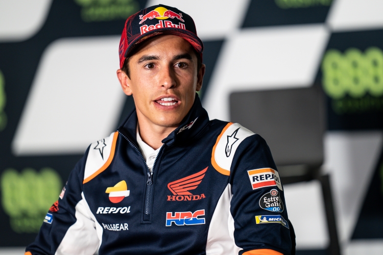 Marc Márquez during a press conference on April 15, 2021 (by Box Repsol)